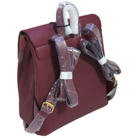 Bolvaint Geneviève Paris Backpack Purse Fine Leather Luxury Tote Bag Plum red - Picture 5 of 16